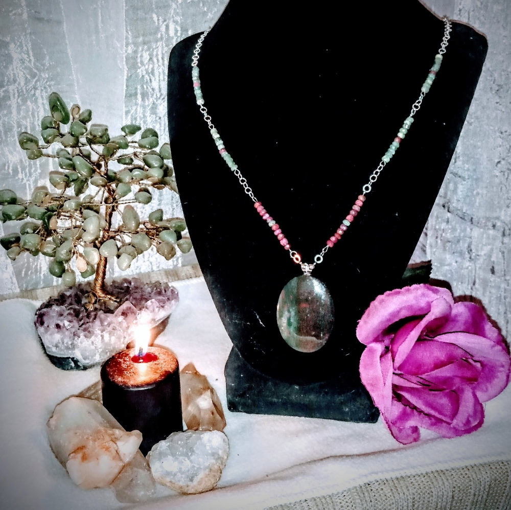 Bloodstone Pendant Necklace